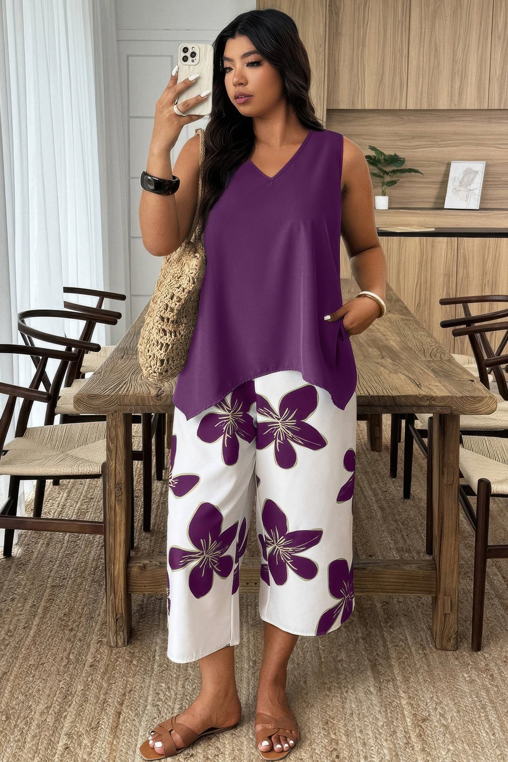 Two Pieces Floral Patchwork Set