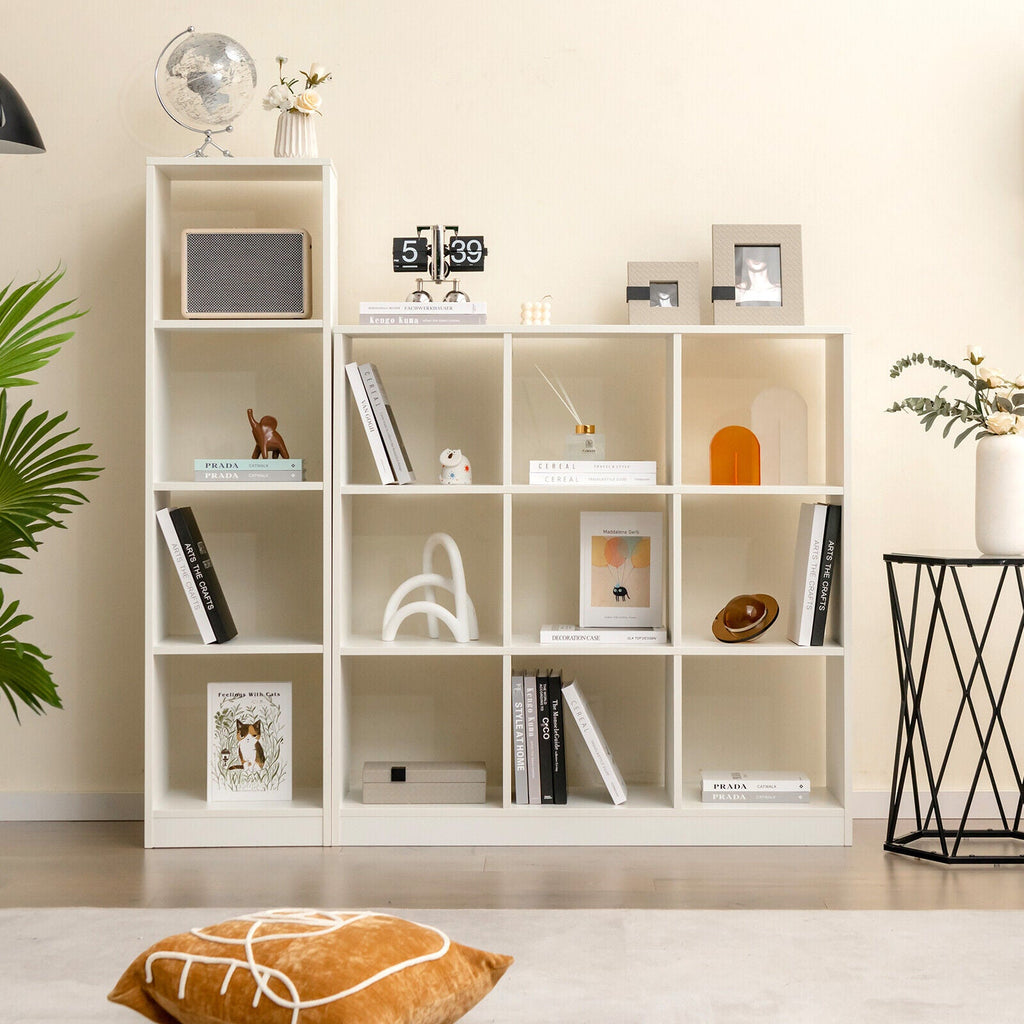 5 Tiers 4-Cube Narrow Bookshelf with 4 Anti-Tipping Kits