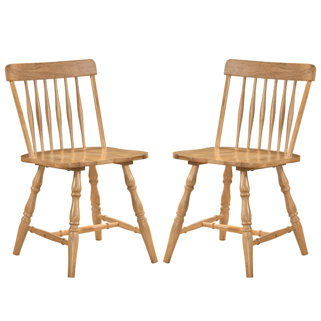 Windsor Dining Chairs Set of 2 with Curved Spindle Back