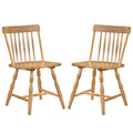 Windsor Dining Chairs Set of 2 with Curved Spindle Back