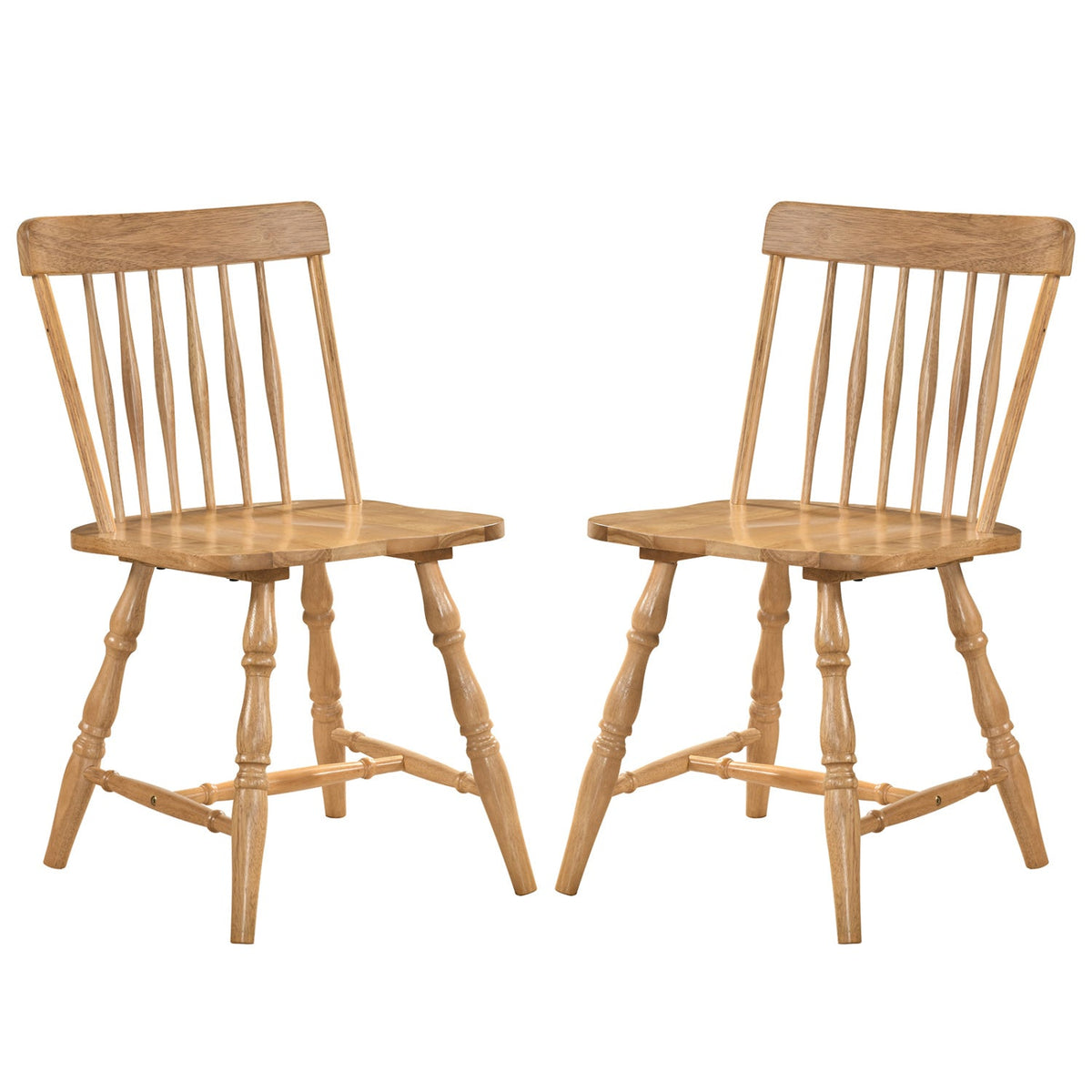 Windsor Dining Chairs Set of 2 with Curved Spindle Back