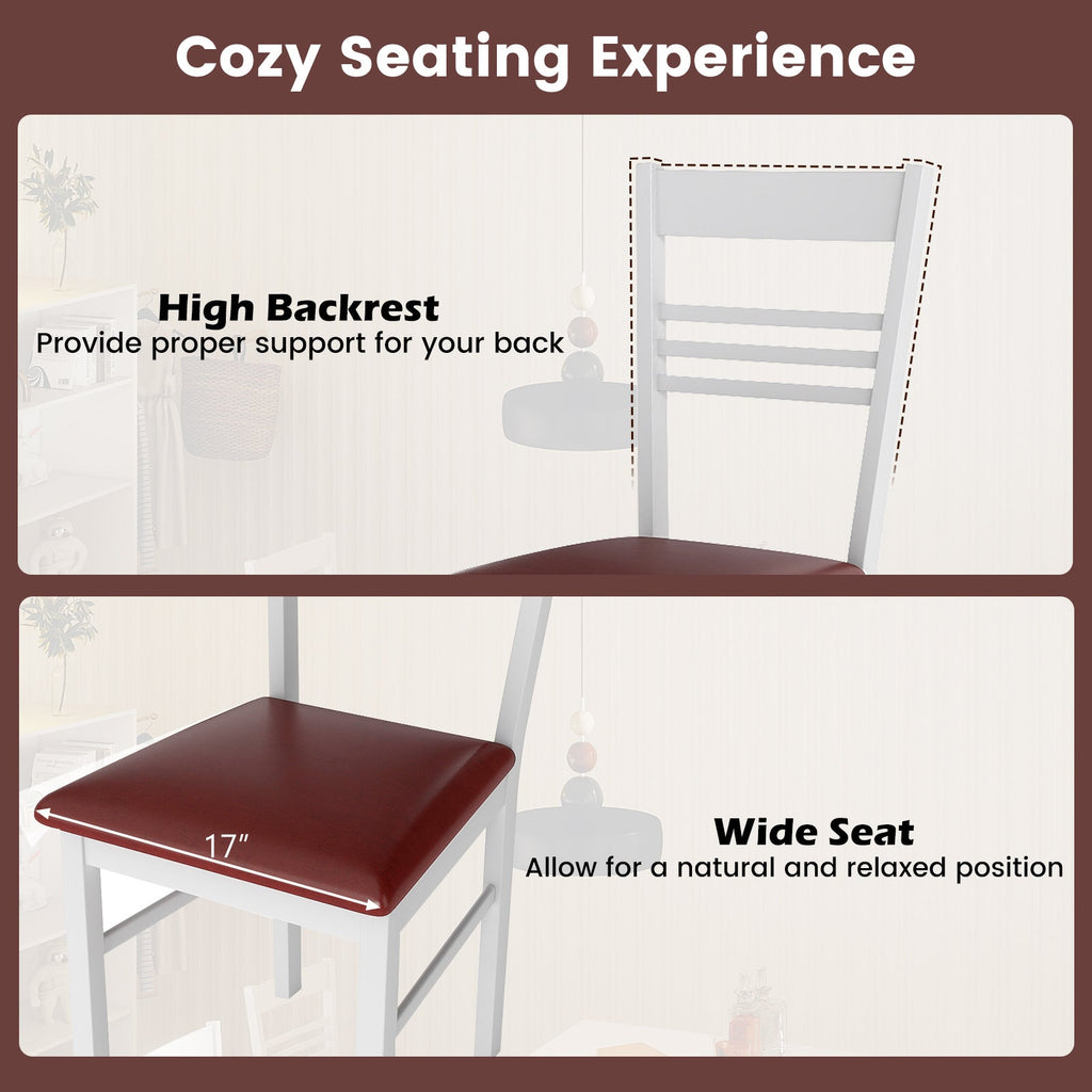 Wood Dining Chairs Set of 4 with Rubber Wood Frame