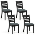 Wooden Dining Chairs Set of 4 Upholstered Kitchen Chairs with Rubber Wood Frame