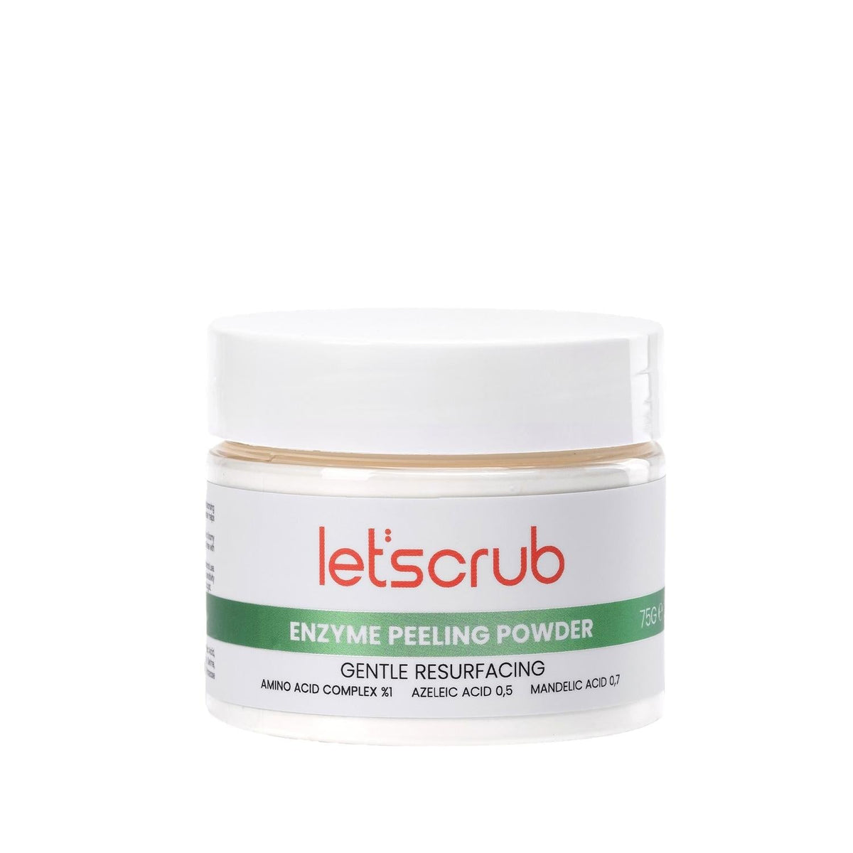 Let'scrub Enzyme Peeling Powder for Gentle Exfoliation and Skin Renewal - Natural Skincare, 75g