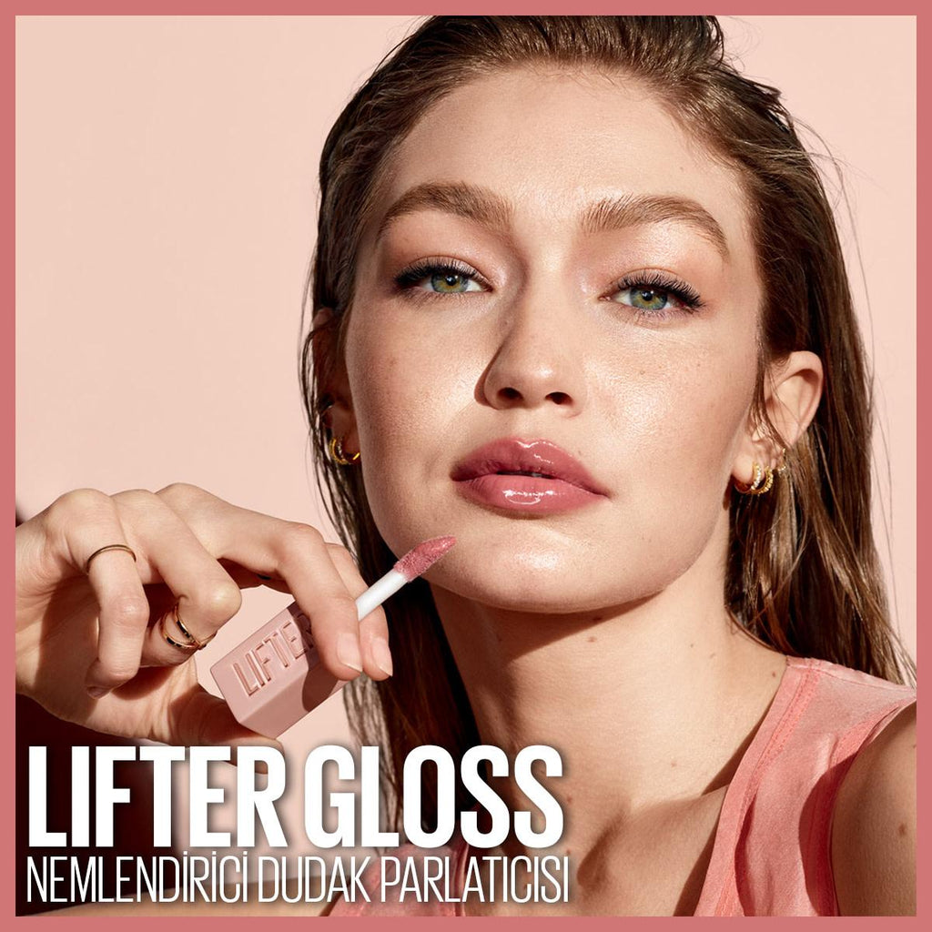 Maybelline New York Lifter Gloss - Hyaluronic Acid Lip Gloss for Moisturizing Lips, Non-Sticky, Lifting Effect