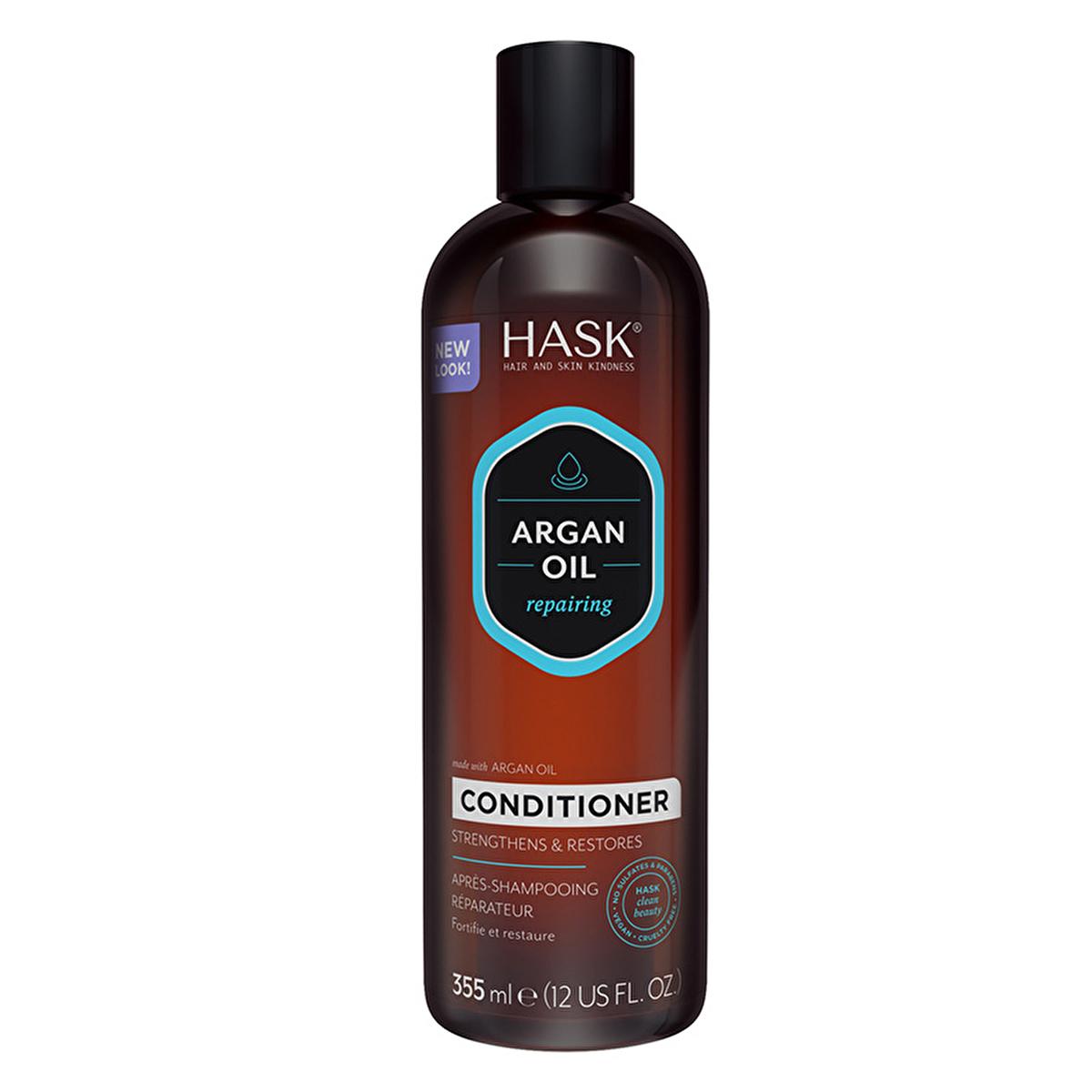 Hask Argan Oil Hair Conditioner: Repair & Moisturize Damaged Hair, Breakage Protection, Shine & Easy Combing, Moroccan Argan Oil Infused