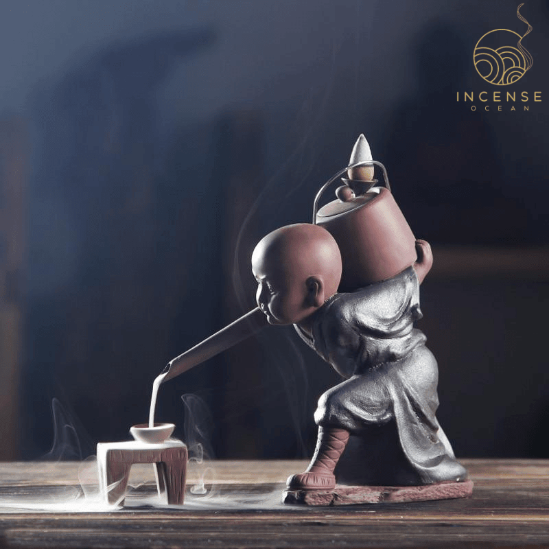 Zen Kung Fu Monk Incense Burner