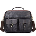Retro Mens Shoulder Crossbody Bag Full-Grain Leather Handbag Business Briefcase