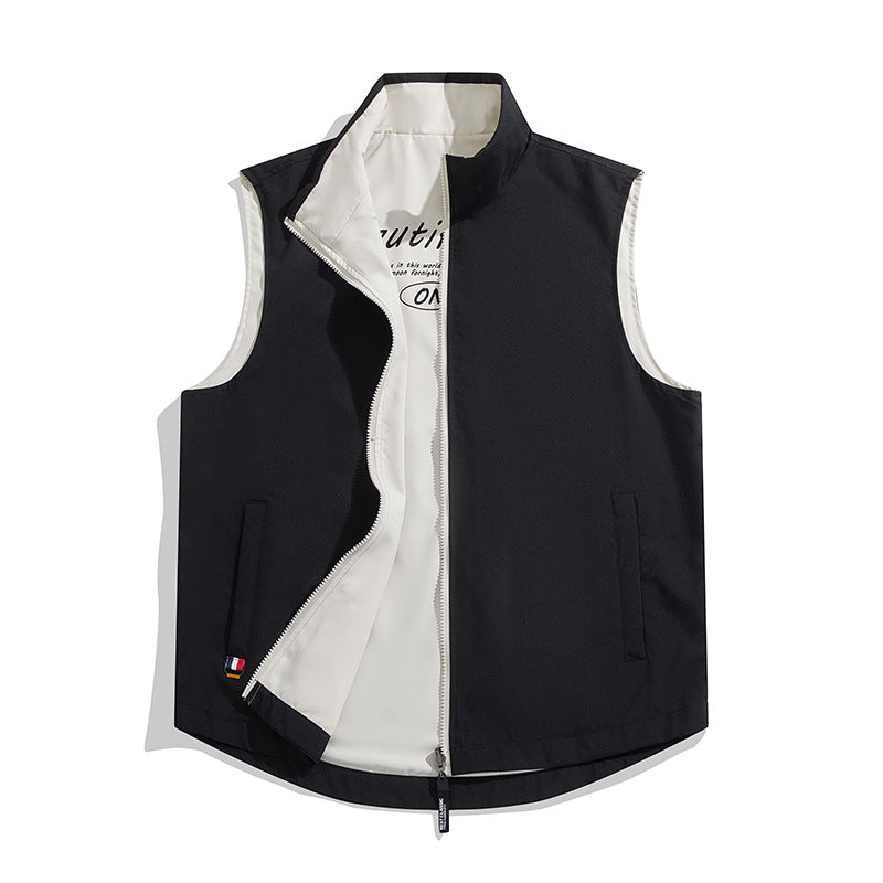 Color-block Reversible Vest Jacket