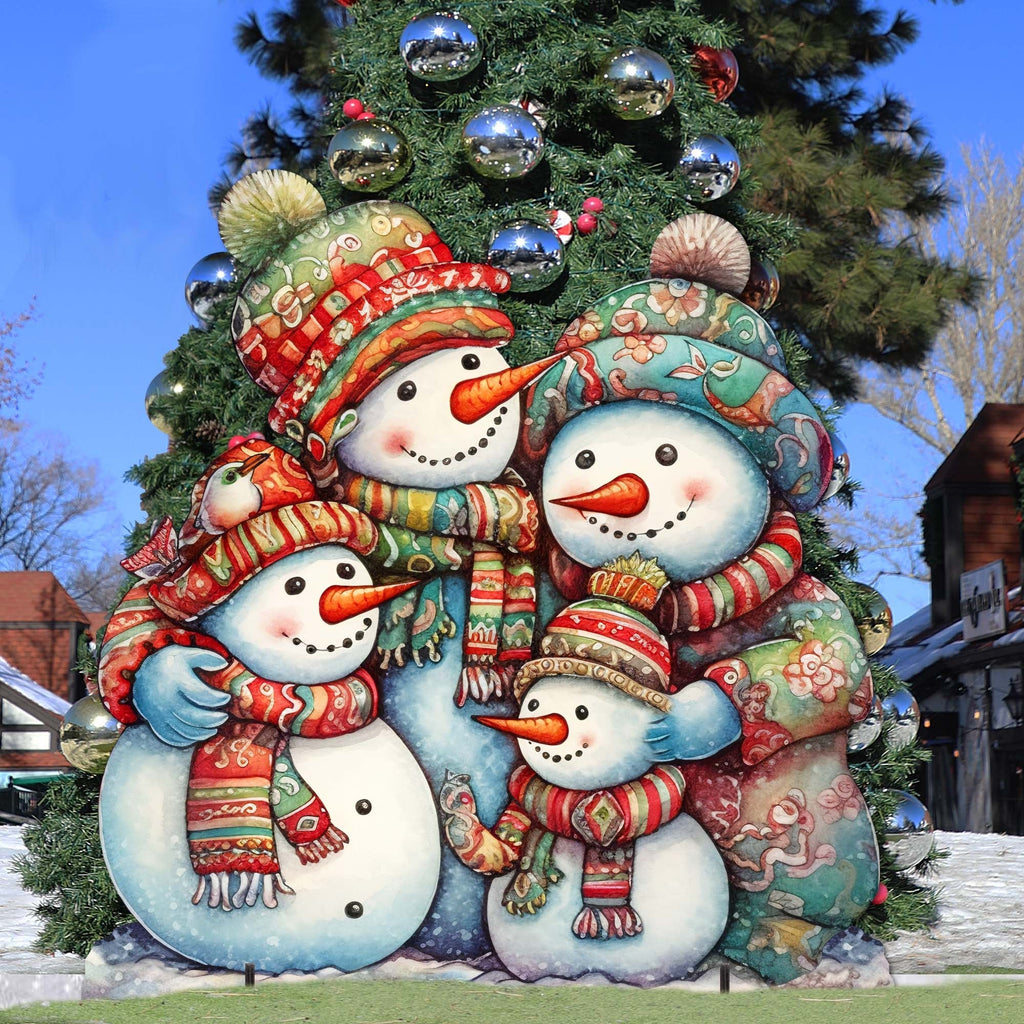 Snowman Family Outdoor Decor by G. Debrekht - Christmas Santa Snowman Decor - 8611057F