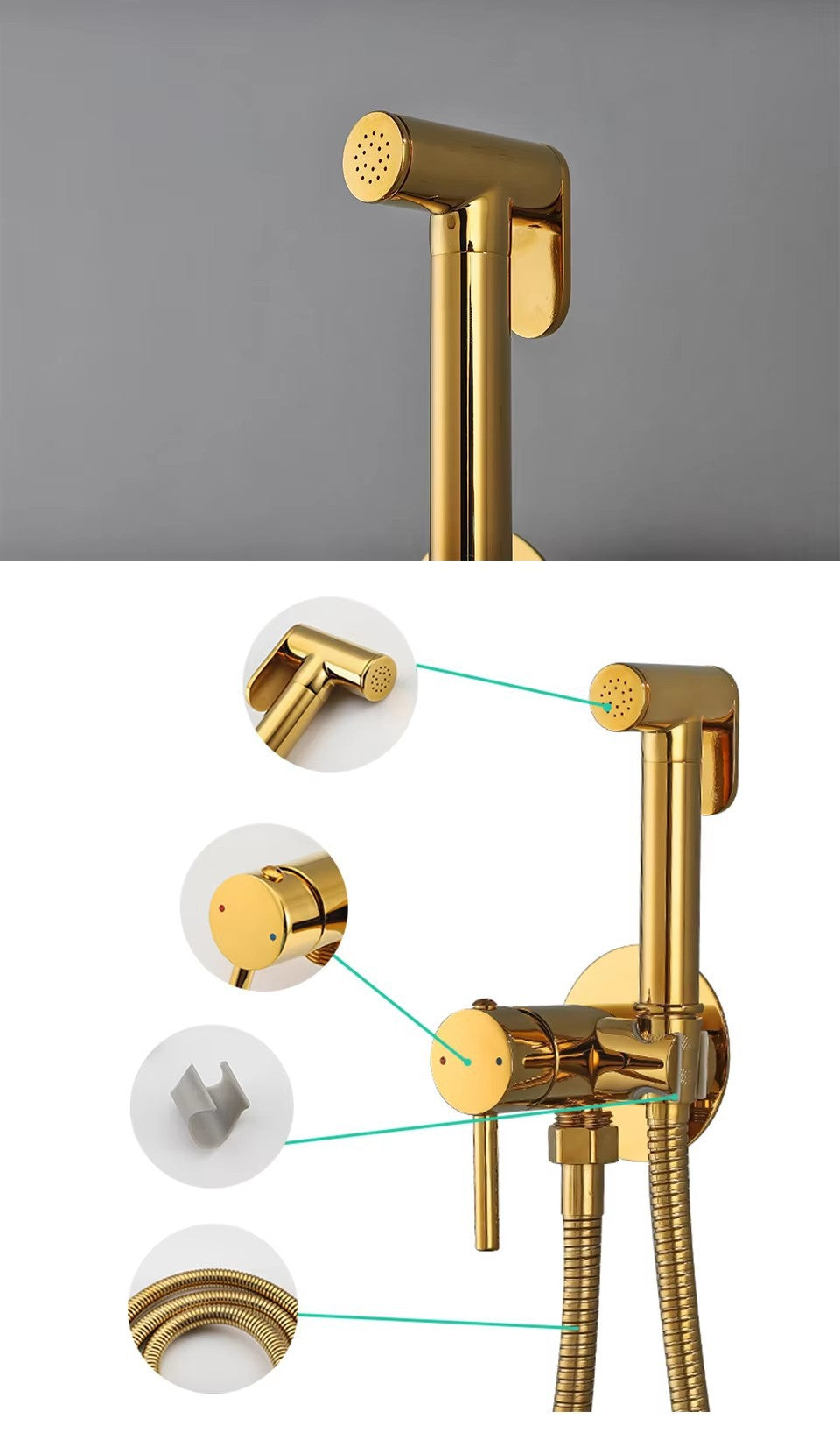 Brass Hot & Cold Toilet Bidet Sprayer Set