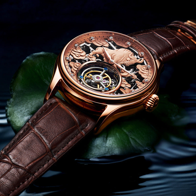Double-sided Gemstone Glass Mechanical Watch