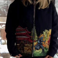 Heavy-duty Embroidered Lapel Zip-up Jacket