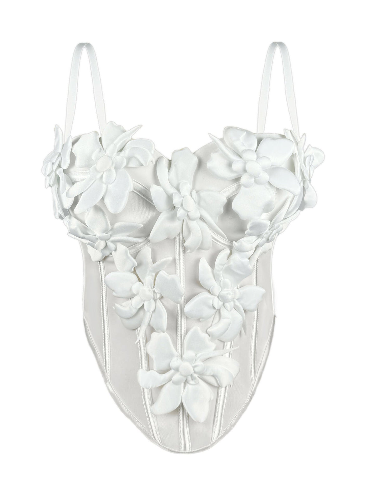 Cross-border Europe And The United States New Three-dimensional Flower Camisole Top Slim-fit Pure Desire Style Sexy Fish Bone Chest