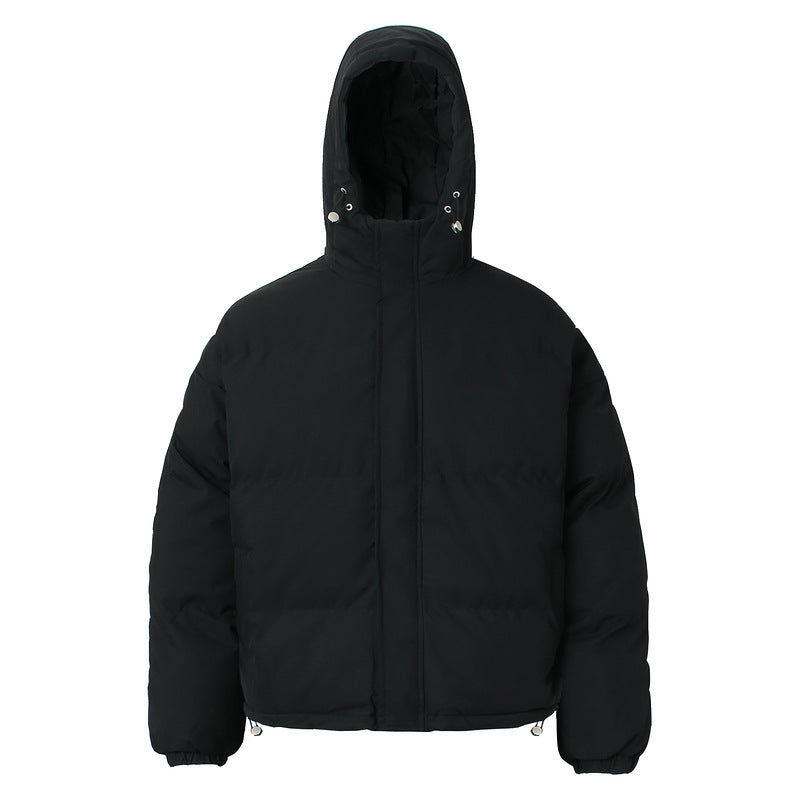 American-style Solid-color Hooded Cotton Jacket