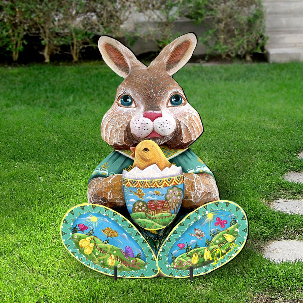 Easter Bunny Outdoor Scene  by G. DeBrekht - Easter Spring Decor - 8144502F