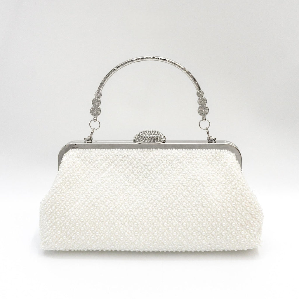 Solid-color Fine-bead New Clutch Bag