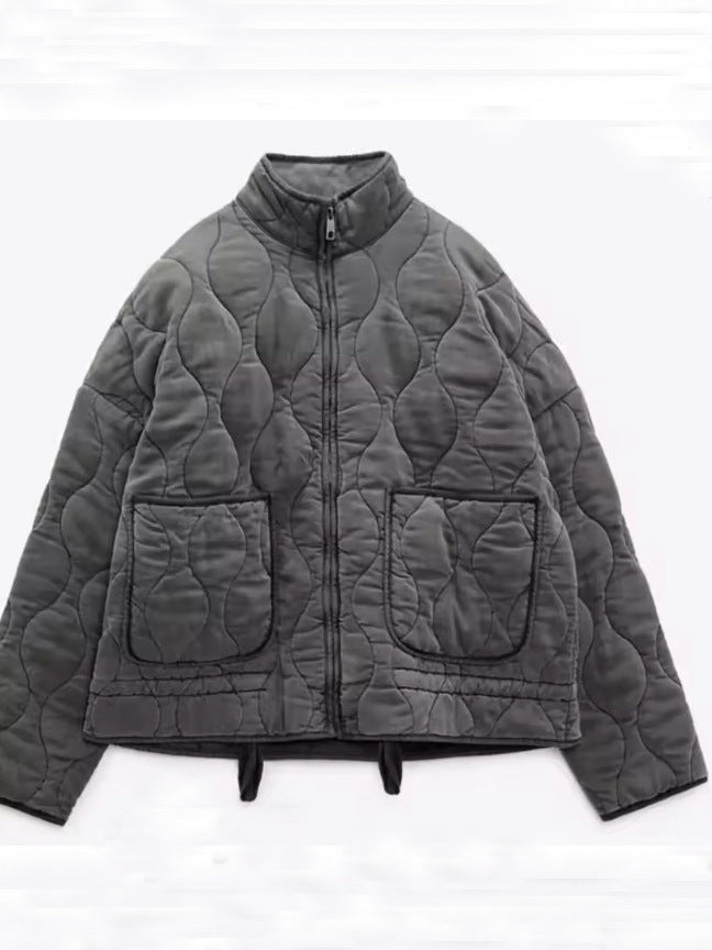New Arrival Womens Diamond-quilted Cotton Jacket
