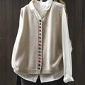 Colored Button Cotton Thread Knitted Vest