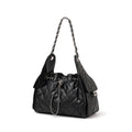 Caviar-patterned Genuine Leather Hobo Shoulder Bag With A Diamond-quilted Design