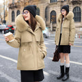 Fleece-lined Thickened Cotton Clothing Female Large Fur Collar Quilted Jacket