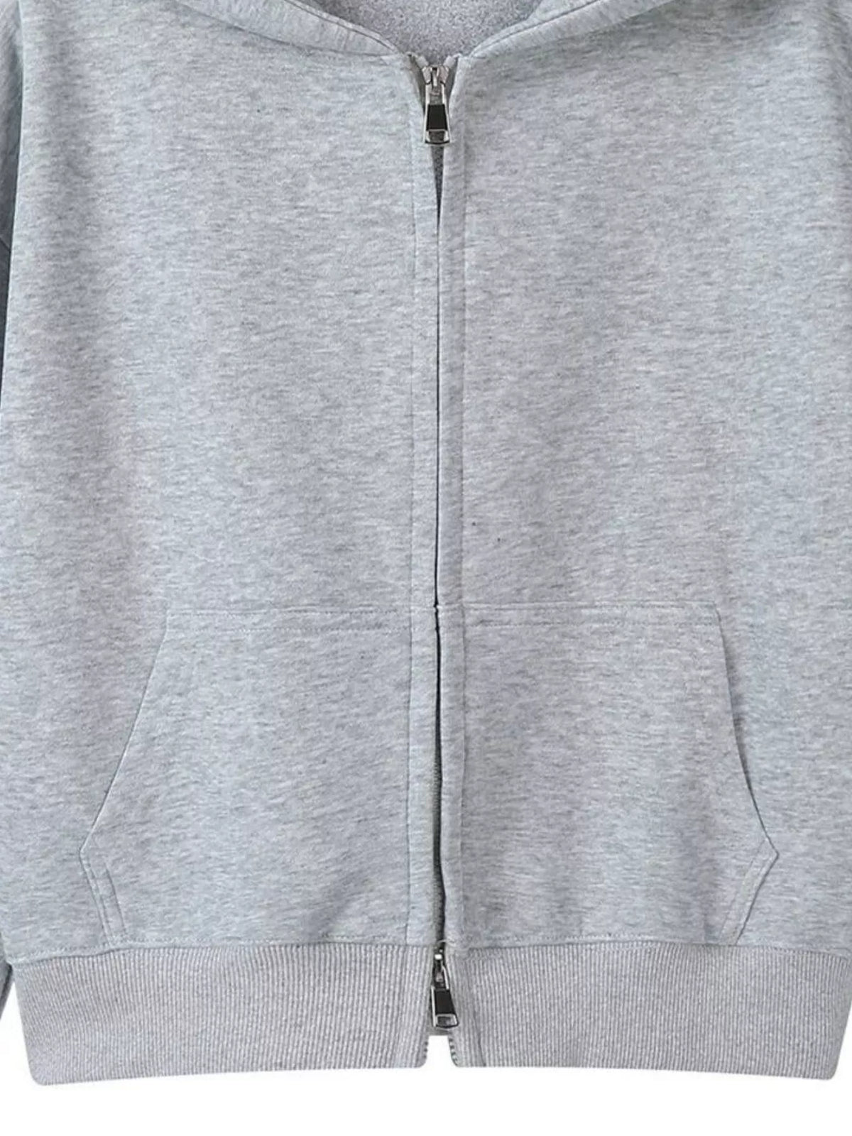 Full Size Casual Zip-Up Long Sleeve Hoodie Plus Size