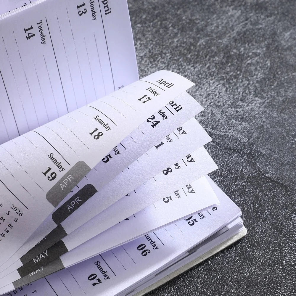 A7 2026 English Planner Book | Mini Pocket Weekly Calendar