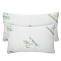 2Pcs Bamboo Memory Foam Pillow Hypoallergenic Bed Pillow For Head Neck Rest Sleeping Shredded Pillow Washable Cover Queen Size Pillow