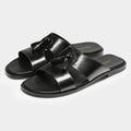 Mens Genuine Leather Slippers Made From Full-grain Cowhide