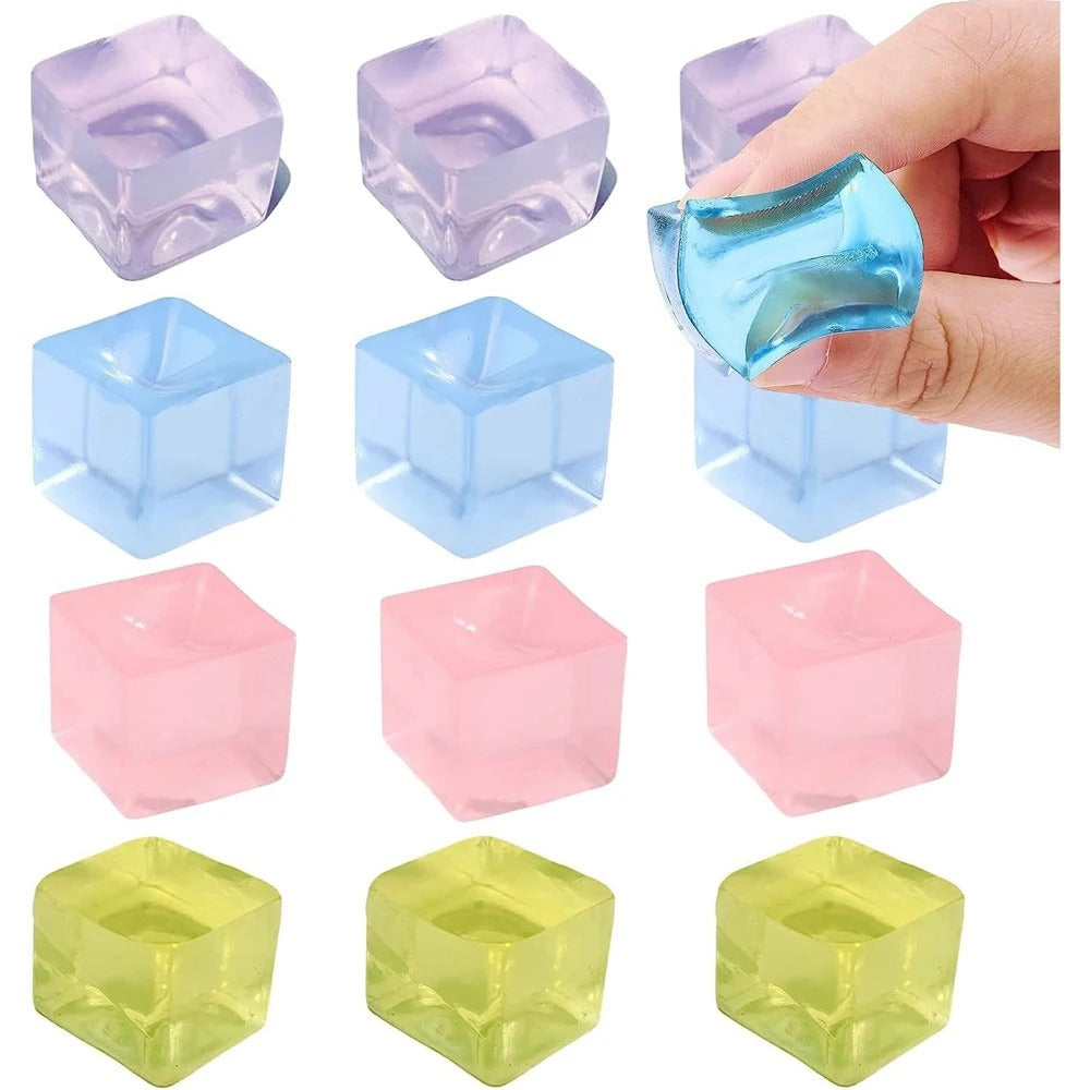 Mini Transparent Squeeze Toys – Sea Salt Ice Cube Style | 12-Pack