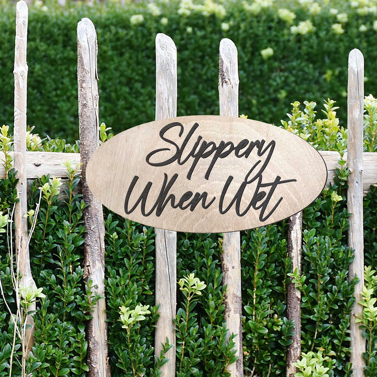 Slippery When Wet sign, Business sign, Made in the USA sign, Made from wood - 320338