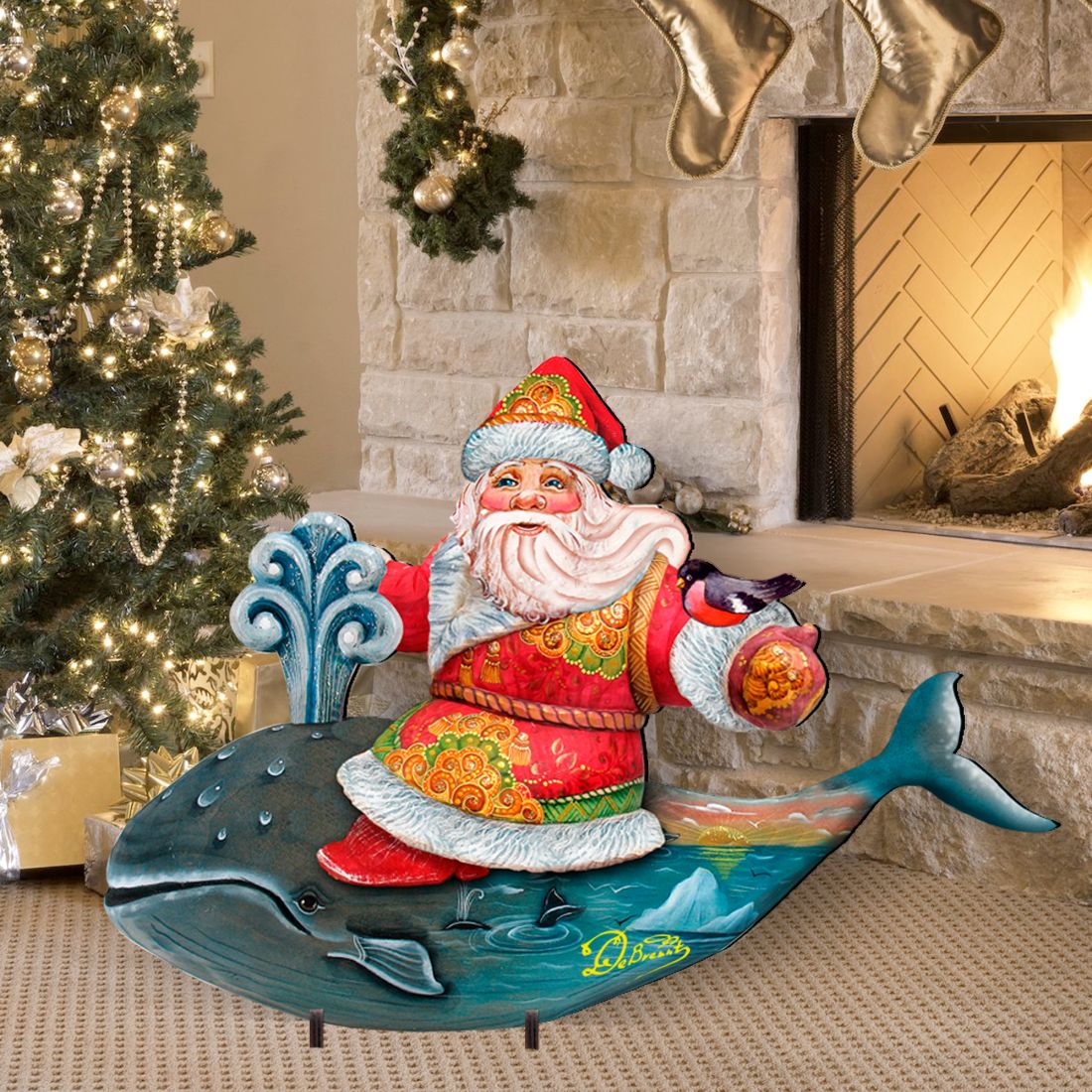 Whale Tail Christmas Outdoor Decor by G. DeBrekht - Christmas Santa Snowman Decor - 8117827F