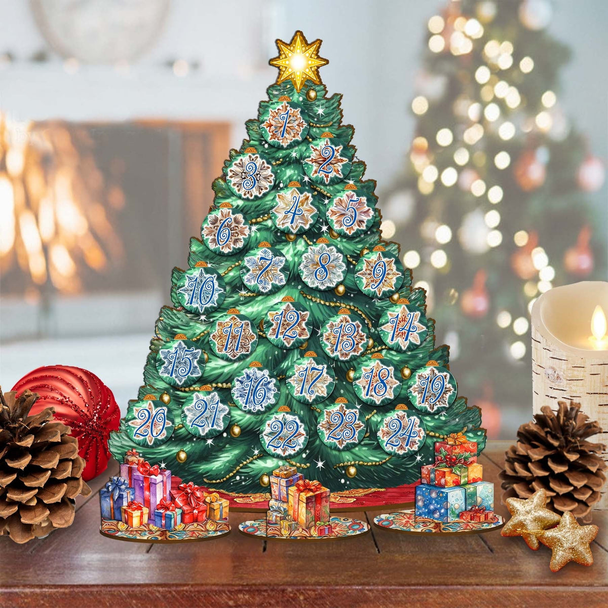 Advent Calendar Christmas Tree Eco Wood Set by G.DeBrekht Christmas Decor - 8091504