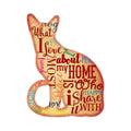 Home Cat Shaped Wooden Rustic Ornaments - Tree Ornament Set of 3 99113W