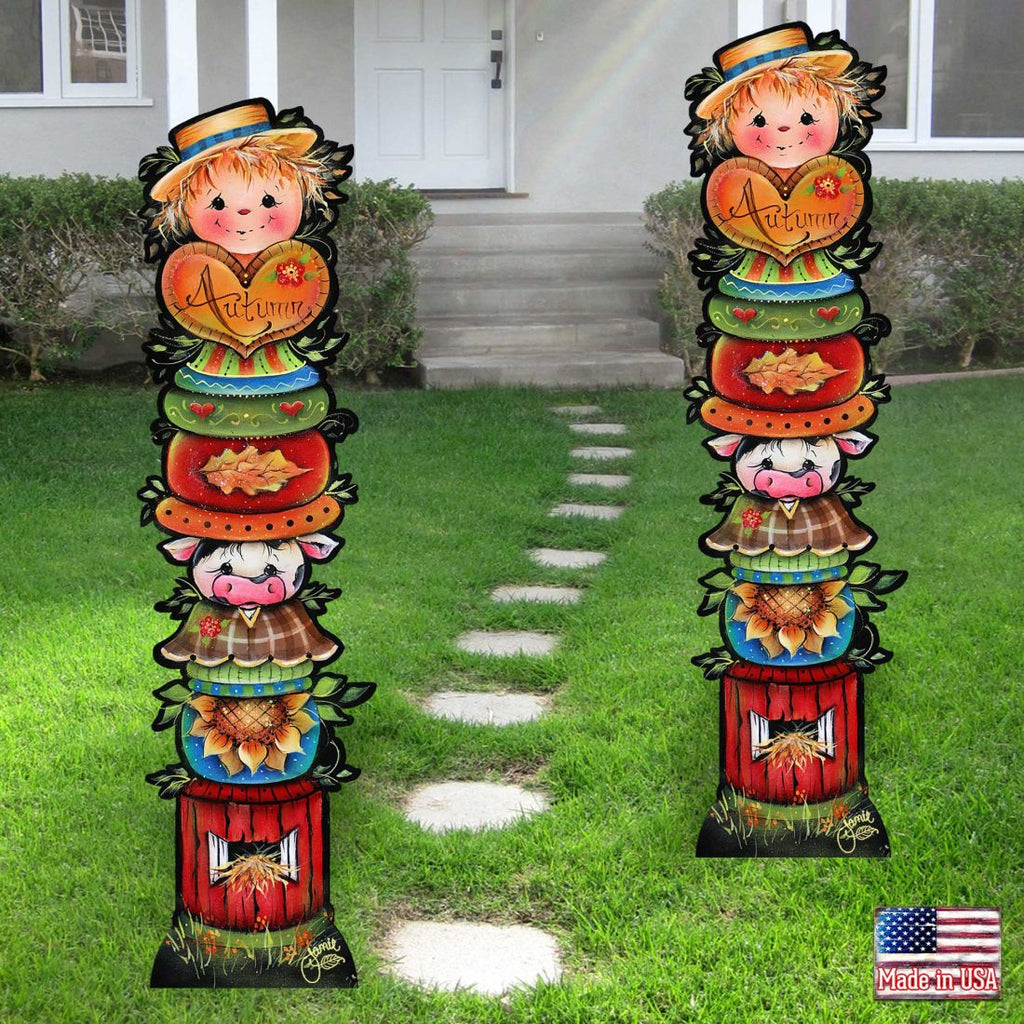 For the Love of Autumn Set of 2 Walkway Greeters Outdoor Decor by Jamie Mills-Price - Halloween Thanksgiving  Decor - 8457804F-S2