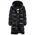Mens Hooded Black And Gold Goose Down Jacket