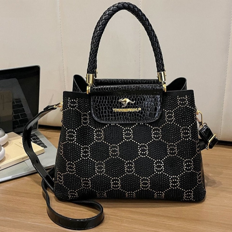 Women's Minimalist PU Shoulder Bag – Structured Crossbody with Zipper Pocket