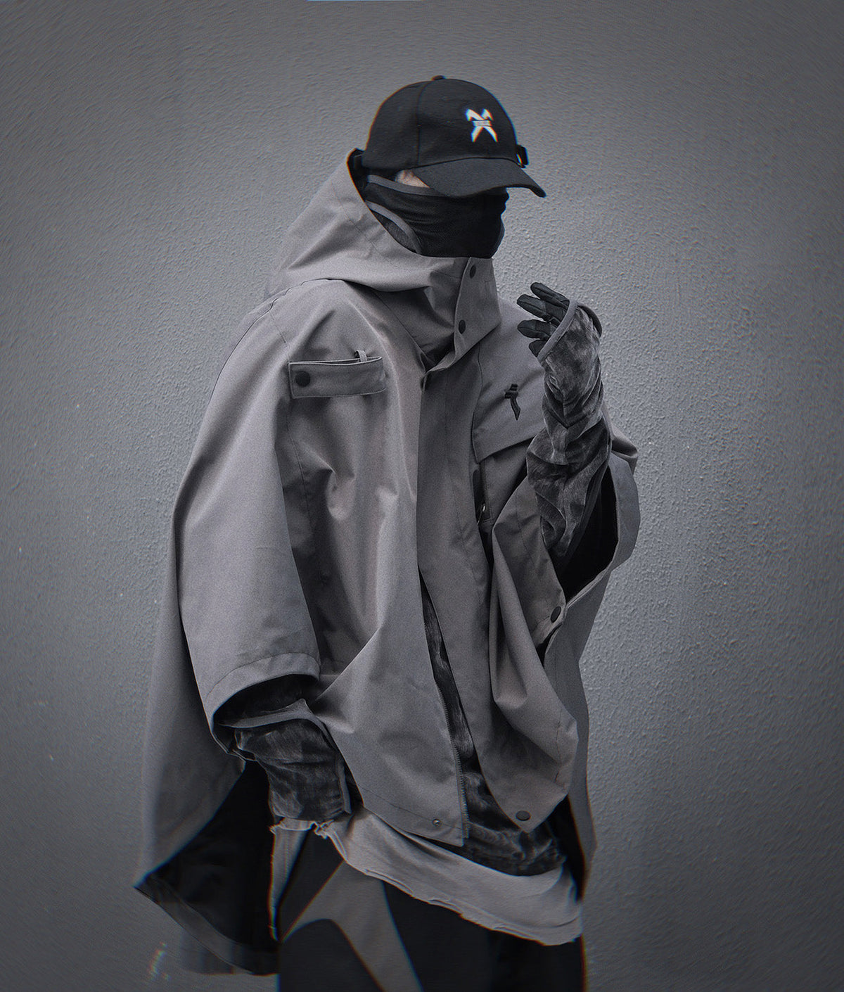 HiJ40 Grey I-Tech Poncho