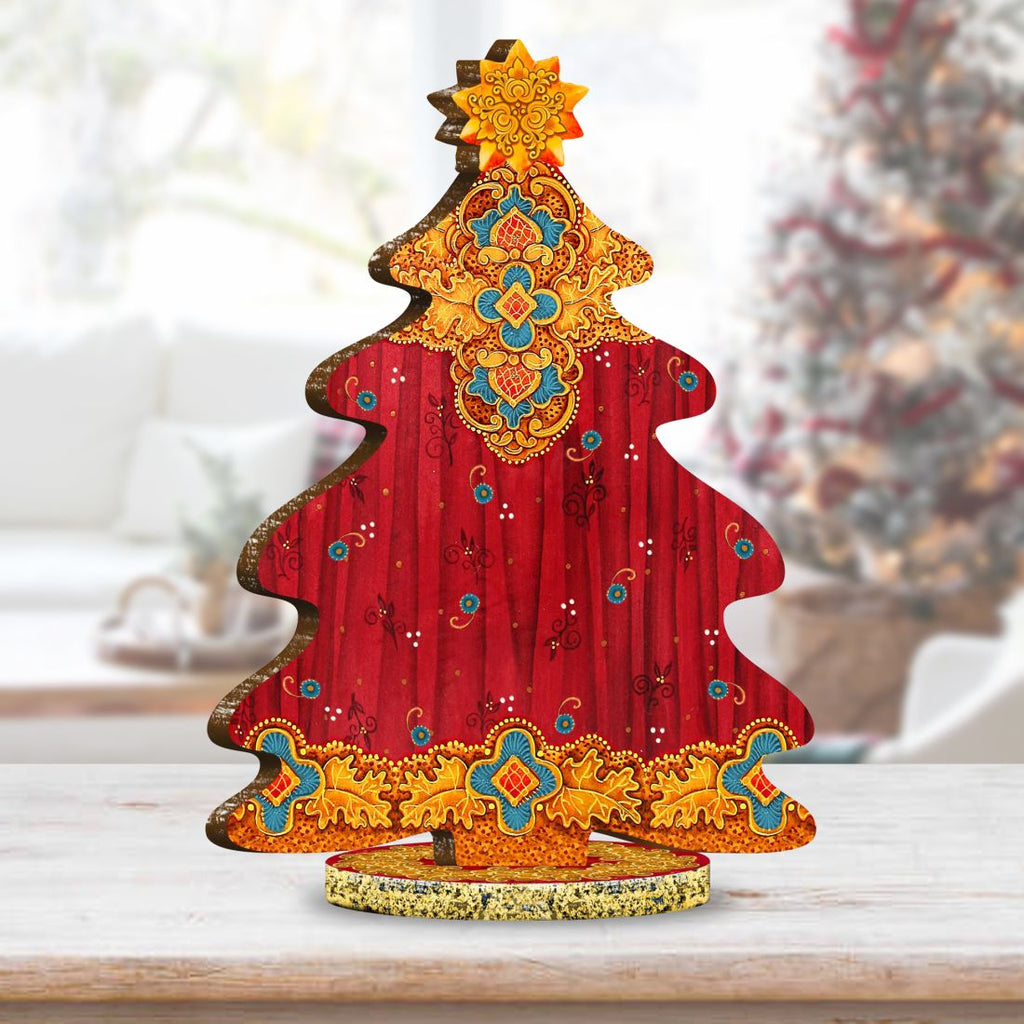 Story of Nativity Decorated Centerpiece Wooden Tree Figurine by G. DeBrekht - Christmas Decor - 89304