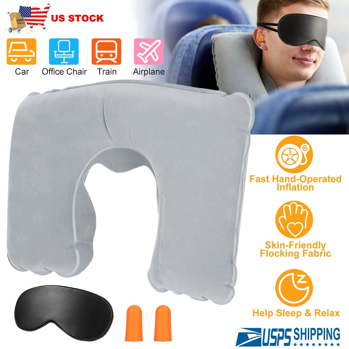 GBruno Travel Pillow Inflatable