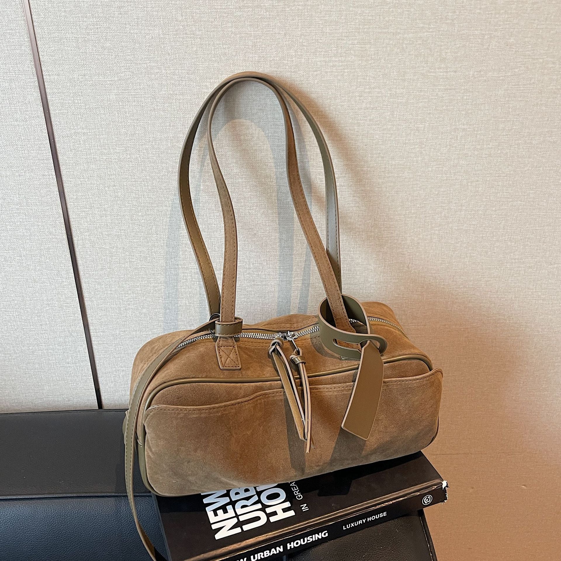Womens Simple Bowling Handbag Shoulder Bag