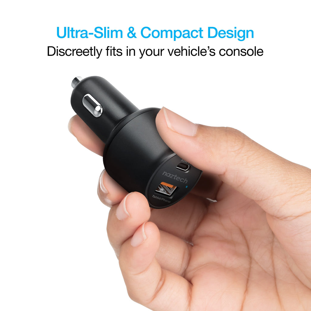 Naztech SpeedMax65 PD65W + QC3 Car Charger