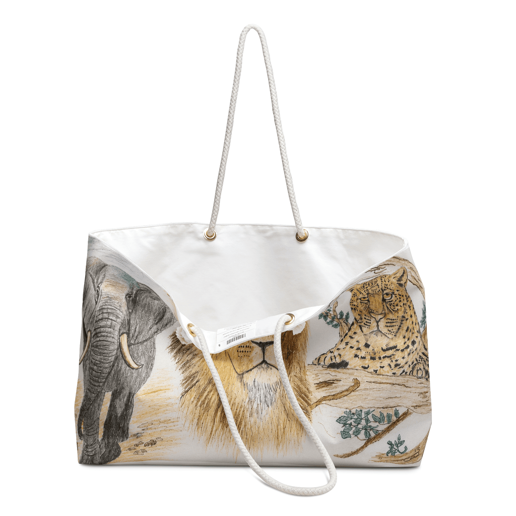 PimsArt Big 5 Safari Animals Weekender Bag From Original Drawing