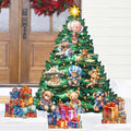 Teddy Bear-Themed Christmas Tree Set Outdoor Indoor Décor Wooden Christmas Decoration by G. Debrekht Christmas Décor - 8191508F-G