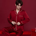 Spring And Autumn Ice Silk Red Festive Men's And Women's Wedding Dowry Suit