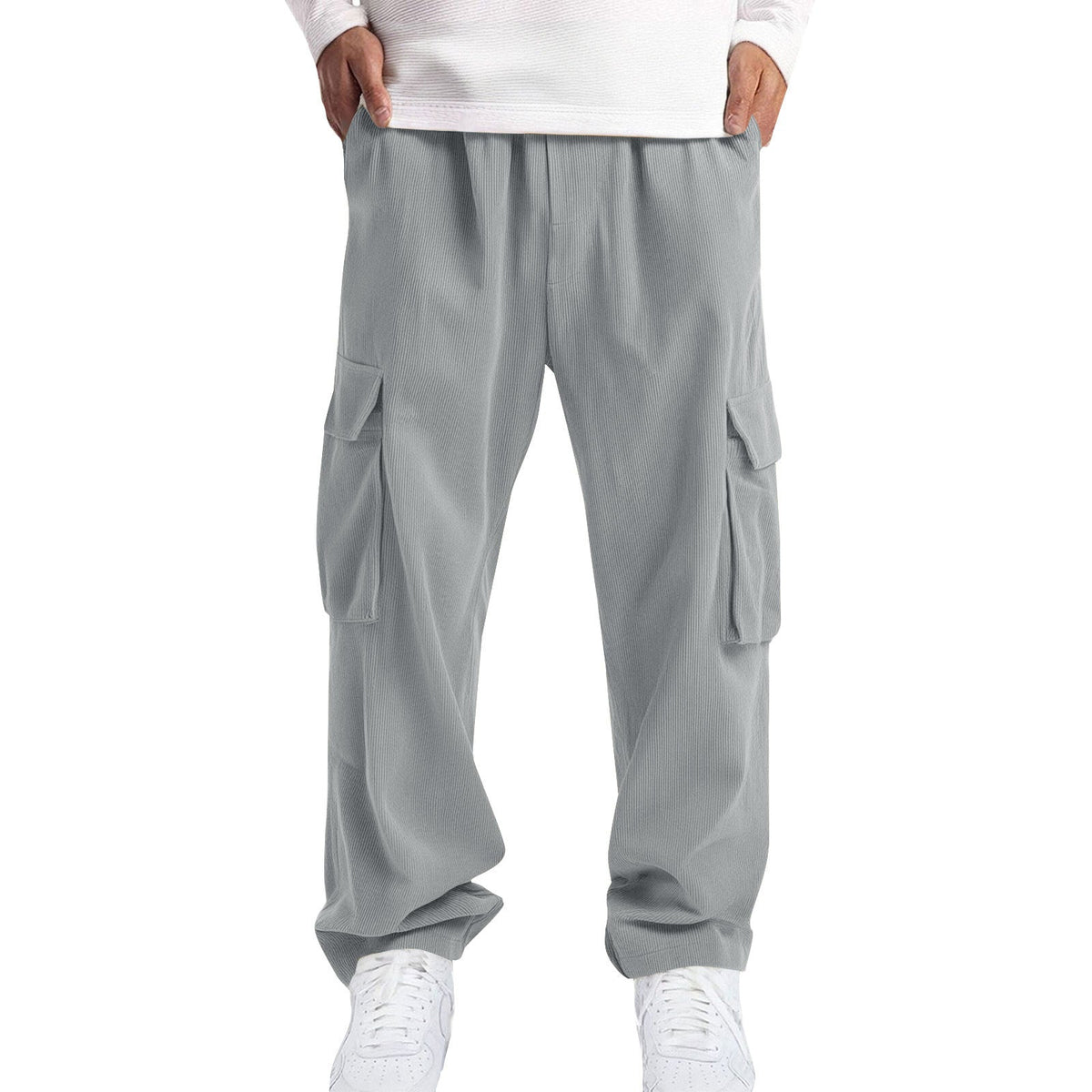 Mens Casual Sporty Corduroy Jogger Work Pants