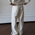High-waisted Loose-fit Casual Straight-leg Pants