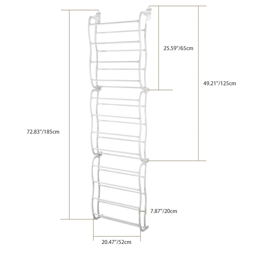 36 Pairs Over-The-Door Shoe Rack 12 Layers Wall Hanging Closet Shoe Organizer Storage Stand