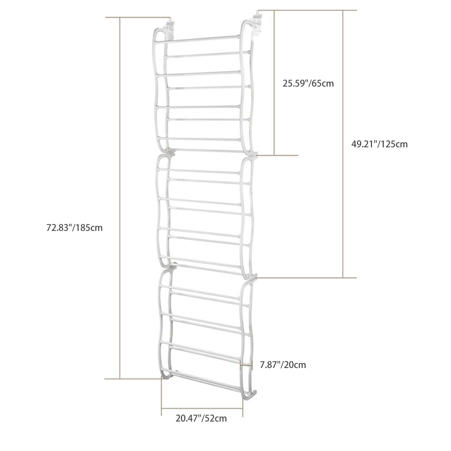 36 Pairs Over-The-Door Shoe Rack 12 Layers Wall Hanging Closet Shoe Organizer Storage Stand
