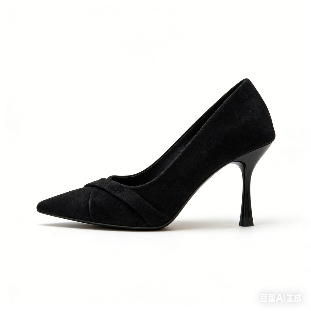 2025 Fall New French Retro Suede Pointed-Toe Stiletto Pumps For Women
